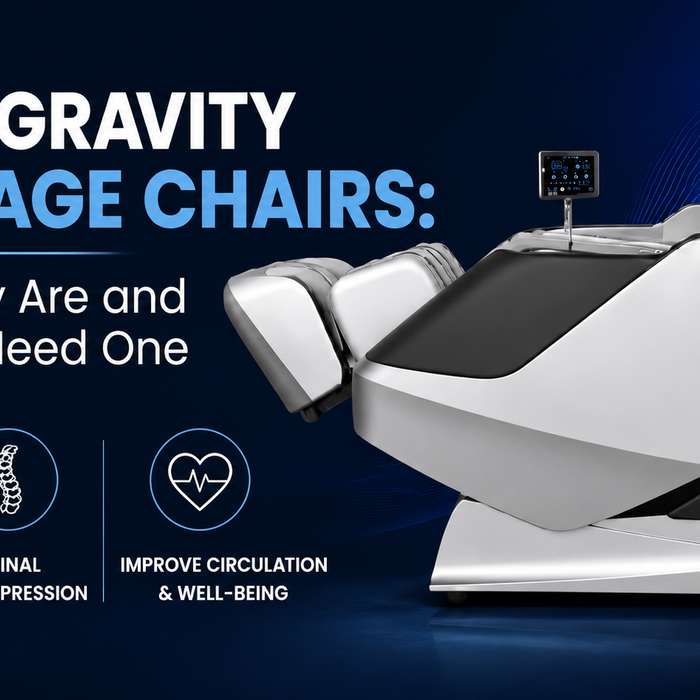 Zero-gravity massage chairs explained with a reclining massage chair and wellness-focused features.