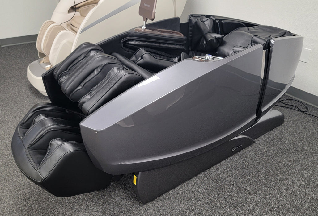 Image of the Daiwa Supreme Hybrid Massage Chair in zero gravity position, showcasing the chair reclined to provide optimal relaxation, with the legs elevated above the heart to improve circulation and reduce pressure on the spine.