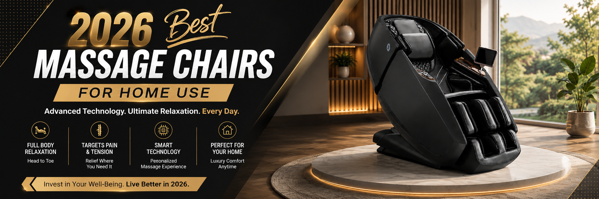 Explore top rated massage chairs for home in 2026 and see which models stand out for massage quality, technology, comfort, and overall value.