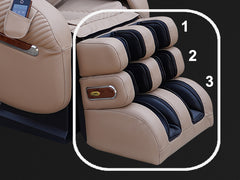 The Luraco iRobotics i9 Max Special Edition Massage Chair has a built-in patented three-stage footrest for comfort. 