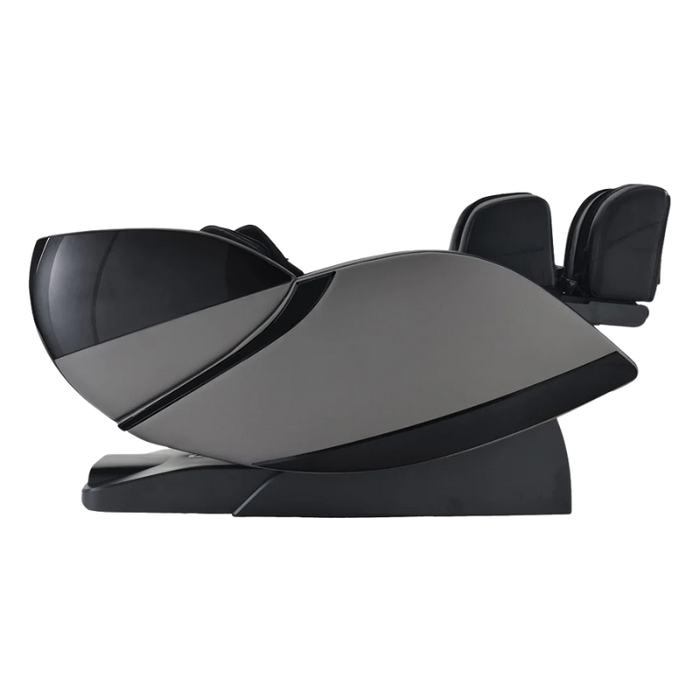 Infinity Evolution 3D/4D massage chair in black featuring L-Track and zero gravity positioning.