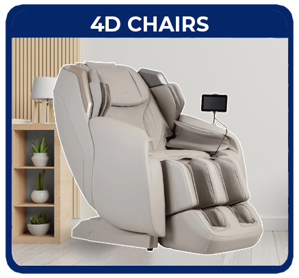 The Modern Back offers an extensive range of 4D massage chairs featuring rollers that glide seamlessly, providing a lifelike experience.