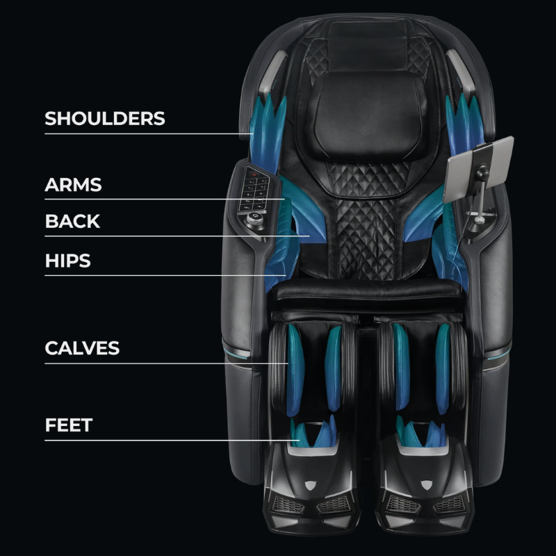 Close-up of 50 air cells in the Trion Flex Duo massage chair providing targeted compression therapy for full-body relaxation.