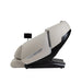 Side view of the taupe Osaki Kairos Duo massage chair showing its curved armrest, extended leg ottoman, and ergonomic profile in reclined position.