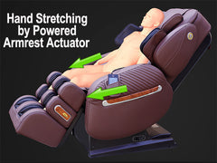 Luraco massage chairs come with a unique hand stretching feature built into the armrests, designed to alleviate hand pain, reduce stiffness, and enhance flexibility. 