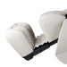 Close-up of the Osaki Kairos Duo’s extendable legrest pulled out, showing calf and foot support extension with plush cushioning.