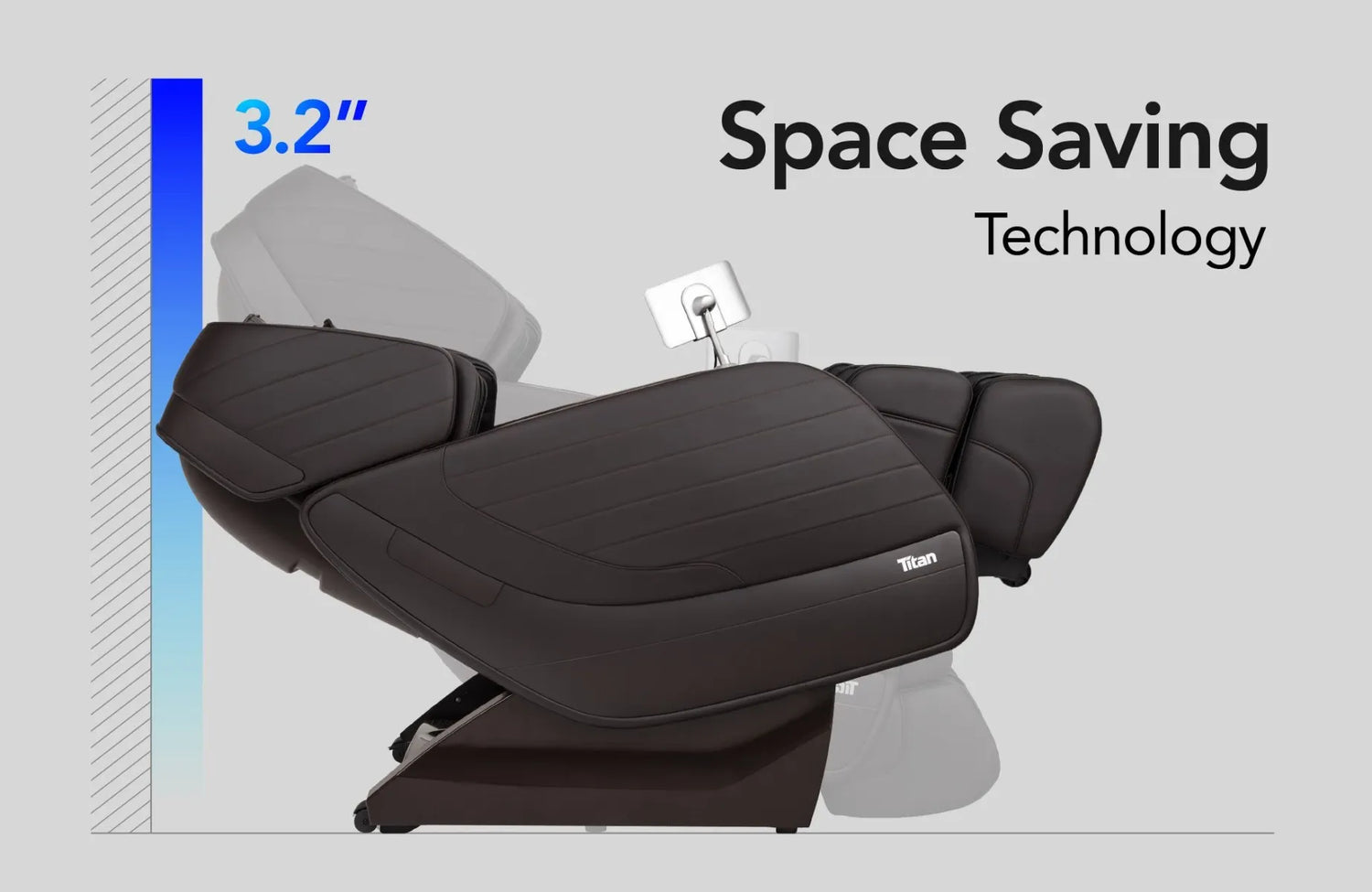 The Titan Jupiter Premium Le 3D Massage Chair is designed with space-saving technology that allows it to be placed just inches away from the wall while fully reclining. This innovative feature maximizes functionality in smaller spaces, ensuring you can enjoy a luxurious massage experience without requiring excessive room.