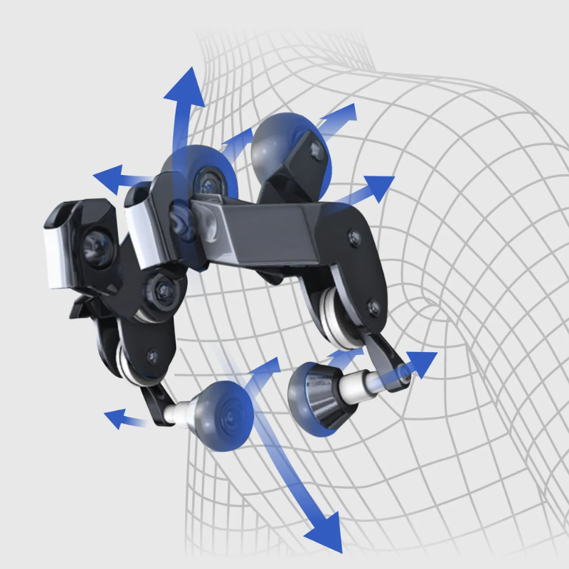 The Titan 4D Advent Massage Chair is equipped with advanced 4D quad massage rollers that replicate the nuanced techniques of a skilled massage therapist.