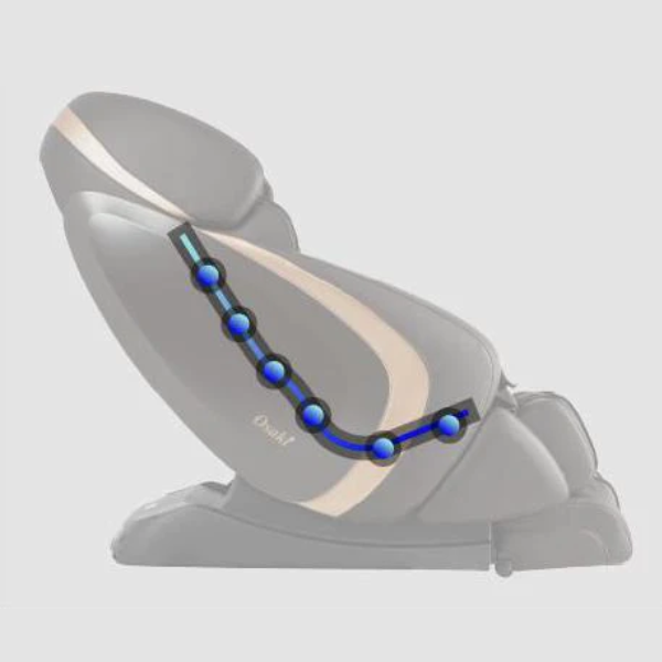 The Osaki OS-Pro Admiral Massage Chair integrates L-Track massage to provide a thorough massage for the neck to the glutes. 