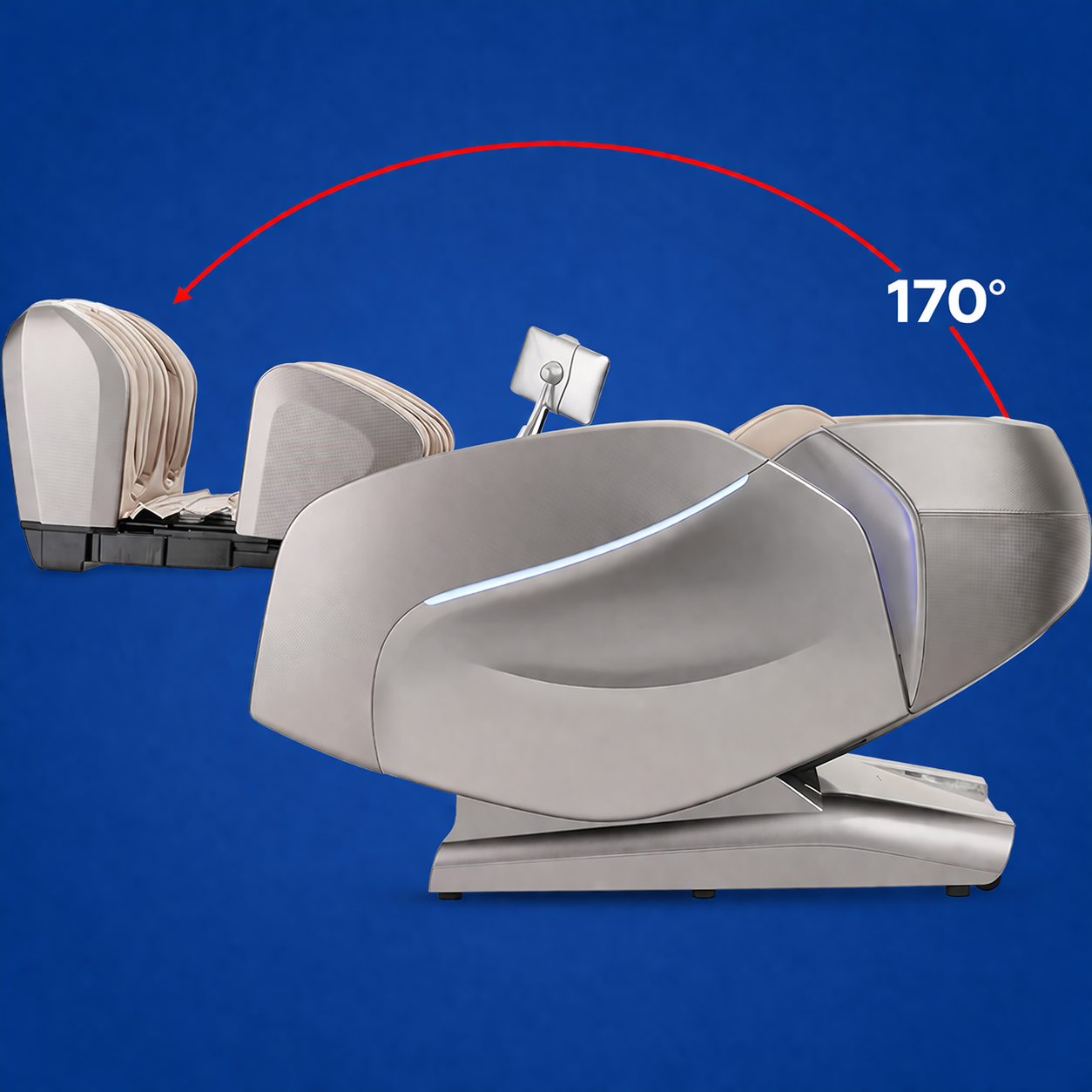 Kyota Hatsumei M900 massage chair in zero gravity recline position with 170-degree tilt for full-body relaxation.