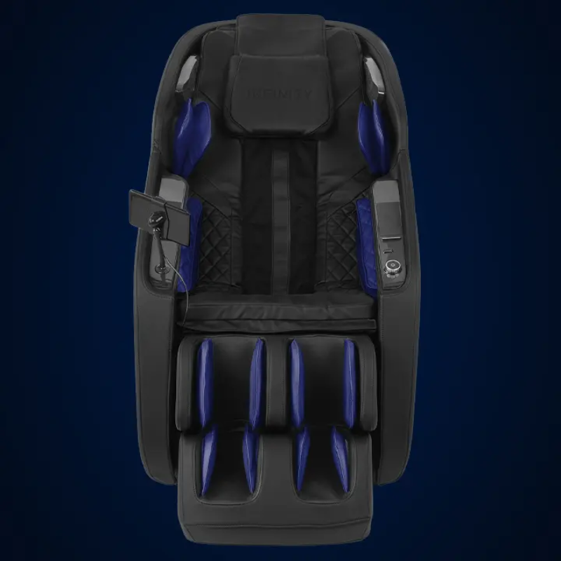 Close-up of the Infinity Solstice Deluxe Massage Chair's Airbag Compression Therapy, featuring strategically placed airbags that inflate and deflate to provide a compression sensation on the muscles, enhancing relaxation and promoting improved circulation.