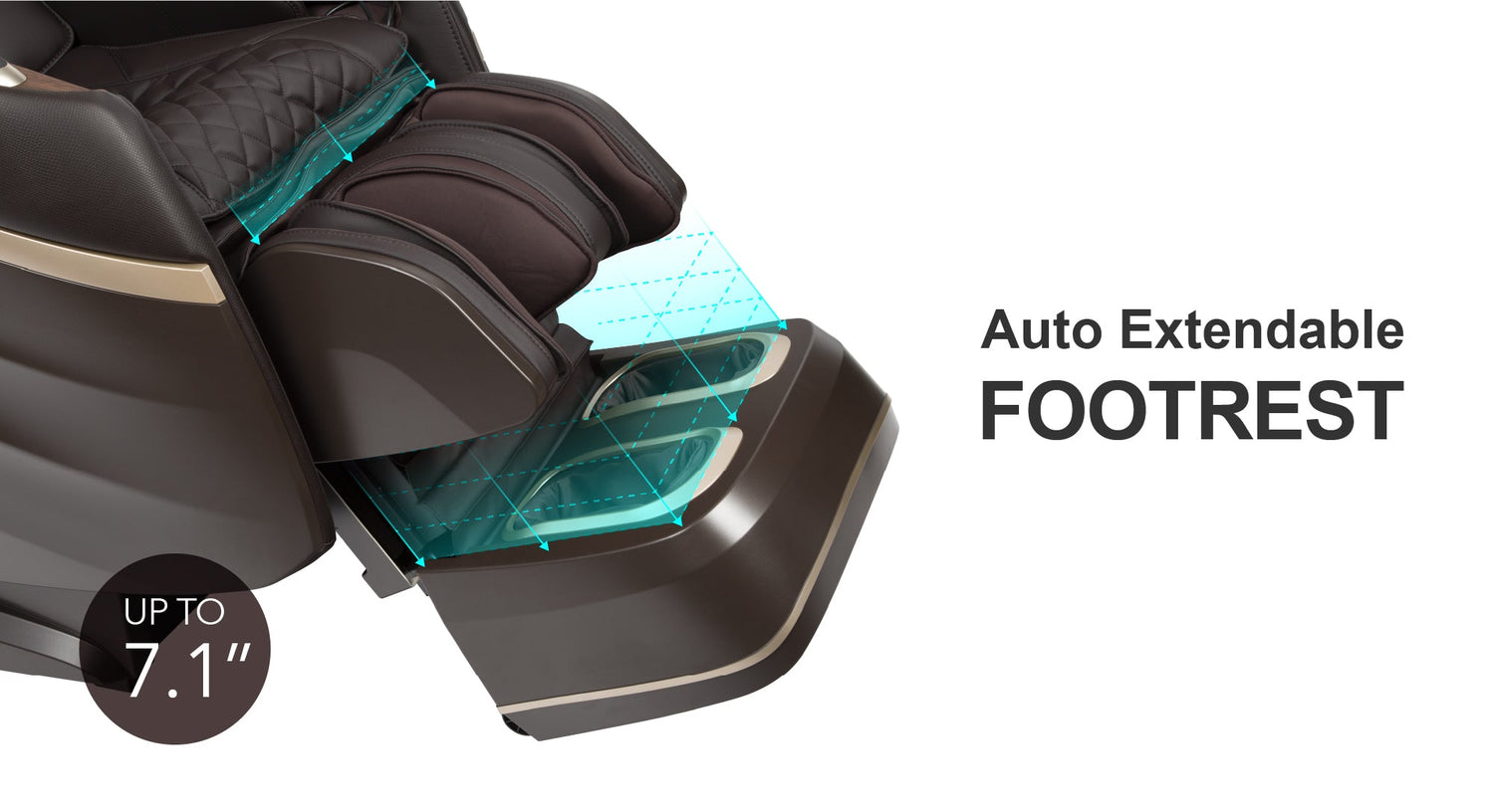 The Amamedic Hilux 4D Massage Chair has an auto-extendable footrest allowing the length of your desired position. 