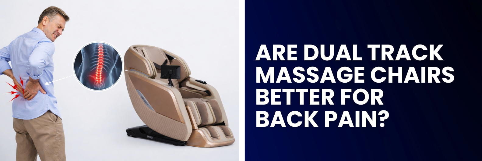 Exploring dual track massage chairs for back pain relief? Find out how their design targets the spine and lower back compared to standard massage chairs.
