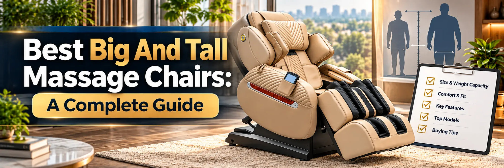 Discover the best big and tall massage chairs with spacious designs, extended legrests, and powerful massage features for larger body types.