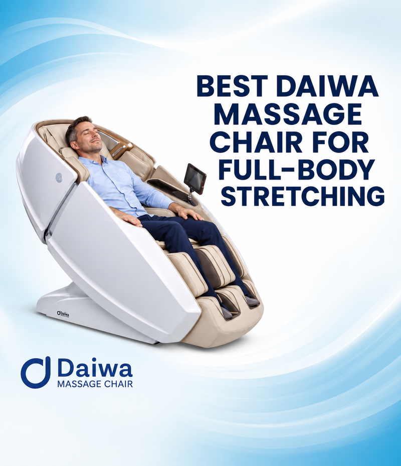 Best Daiwa massage chair for full-body stretching featuring inversion therapy, deep stretch programs, advanced massage technology, and total-body comfort for pain relief and relaxation.