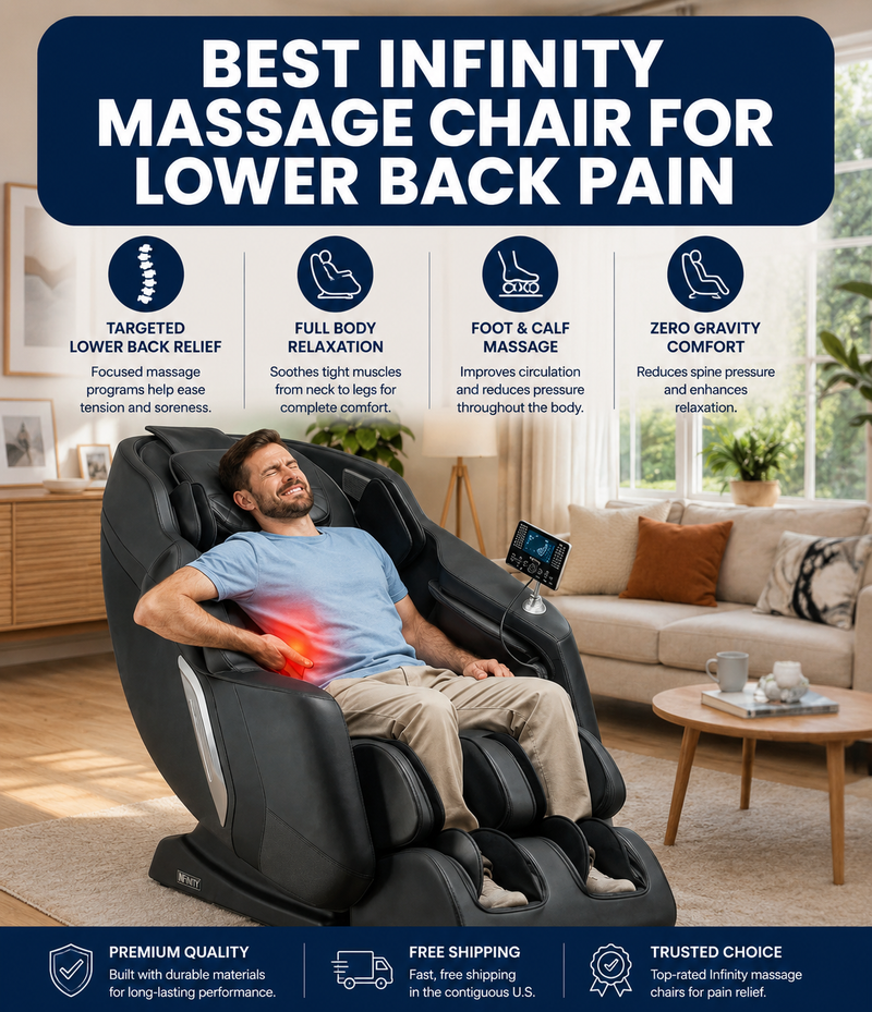 Learn more about  the best Infinity massage chairs for lower back pain and full body relaxation.