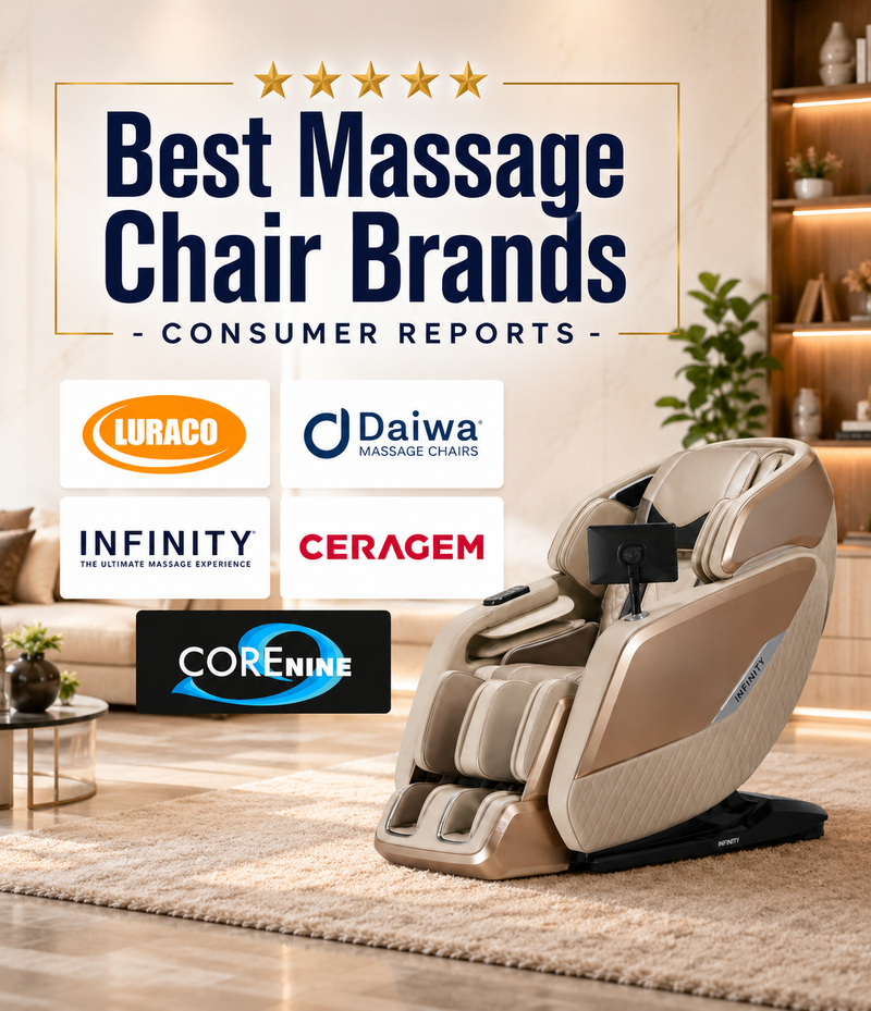 See how the top massage chair brands compare in quality, comfort, features, and overall value. Learn why Luraco, Daiwa, Infinity, Ceragem, and COREnine continue to be leading choices for today's buyers.