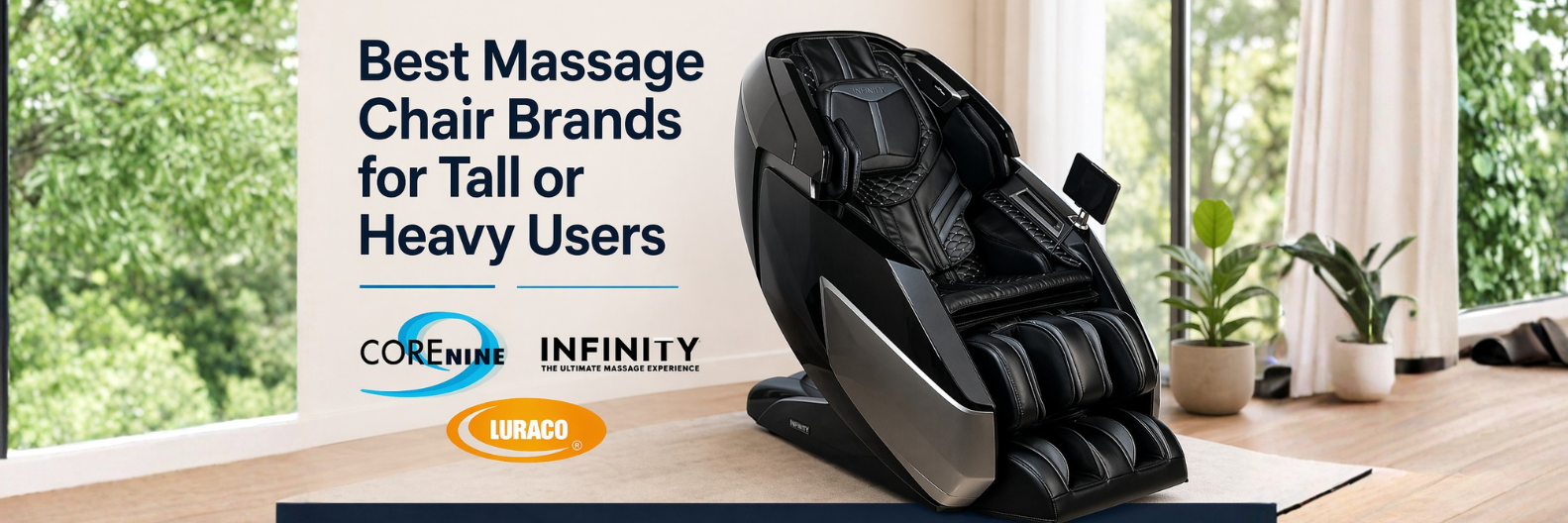 Looking for a massage chair that actually fits? Explore the best options for tall and heavy users, including COREnine, Infinity, and Luraco.