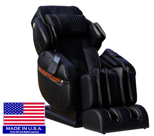 Luraco iRobotics 11 Medical Massage Chair in black with advanced 3D massage technology.