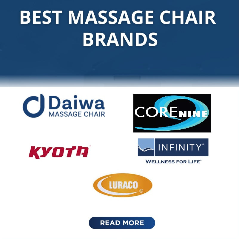 The best massage chair brands include Daiwa, Infinity, COREnine, Luraco, and Kyota, known for their innovative features like dual-track technology and 4D massage rollers.
