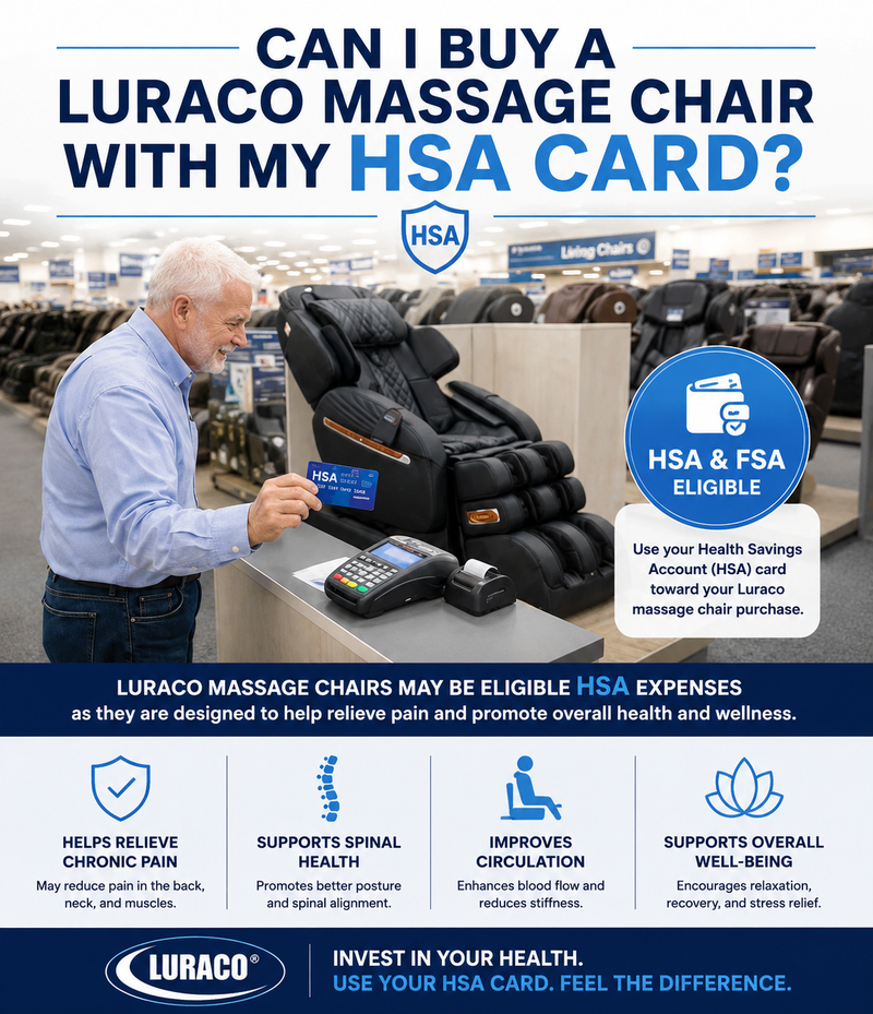 Find out how to buy a Luraco Massage Chair with your HSA Card.