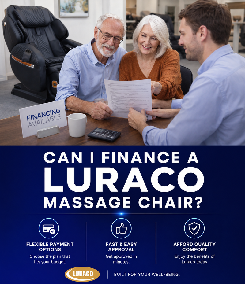 Find out about flexible financing options for Luraco Massage Chairs.