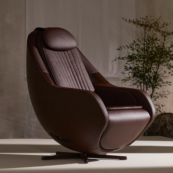 Espresso Ceragem Pause M6s Massage Chair styled in a contemporary living room.