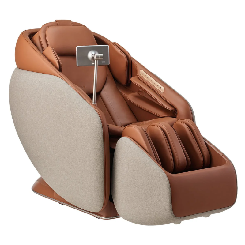 Ceragem Pause M10 massage chair with thermal heat therapy, dual massage rollers, smart body scanning, and modern space-saving luxury wellness design.