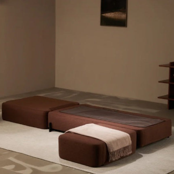 Ceragem S4 massage lounger in brown with a foldable design.