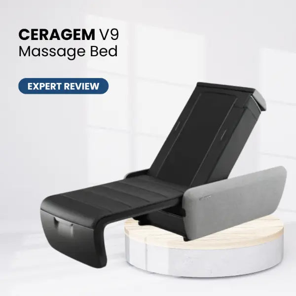 Ceragem V9 massage bed on a white background with 'Expert Review' label.