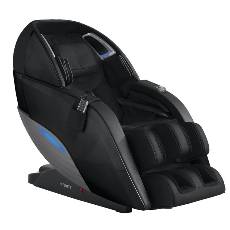 Infinity Dynasty 4D massage chair in black.