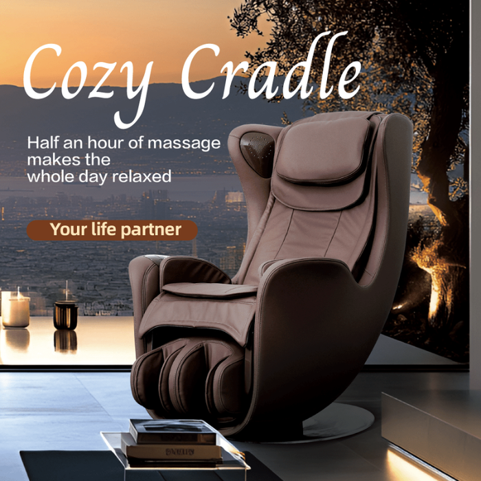 Brown Chanenn C11 Pro Partner massage chair in spa setting shown in front angled view.