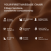 Chanenn C11 Pro Partner massage chair features with icons and text on a brown leather background.