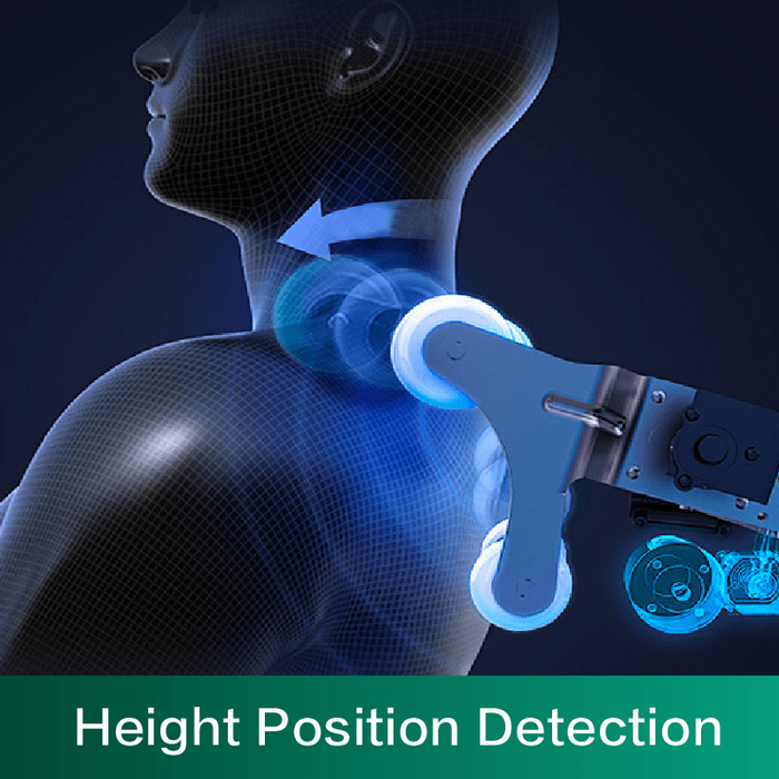 Chanenn C50Pro Struggler massage chair height and position detection system mapping shoulder and back points.