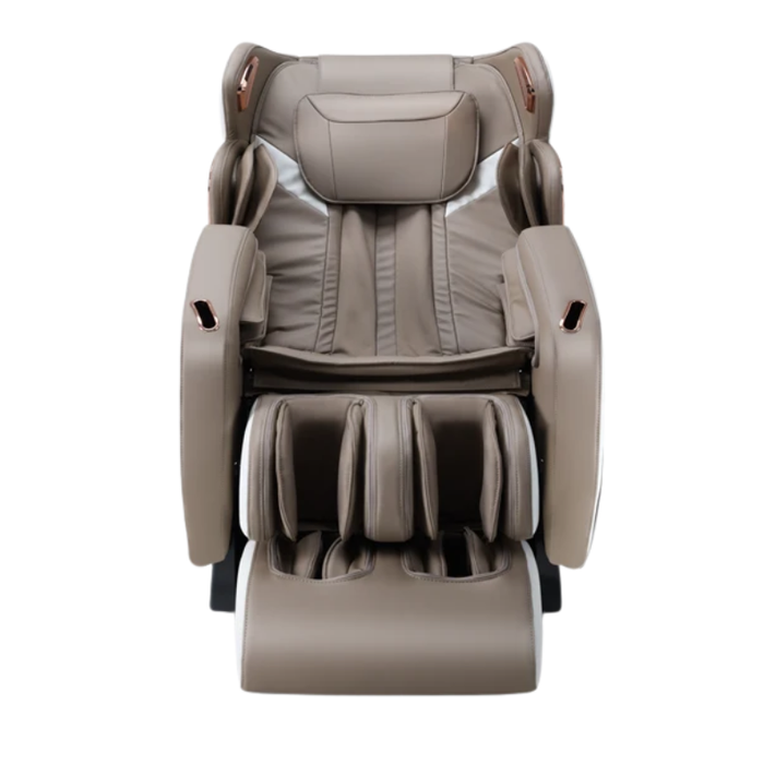 Front view of the grey Chanenn C50Pro Struggler massage chair showcasing its full-body design, wide seat, and integrated leg and foot massager.