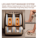 Leg and foot massage system with airbags and rollers providing deep calf and foot relief.