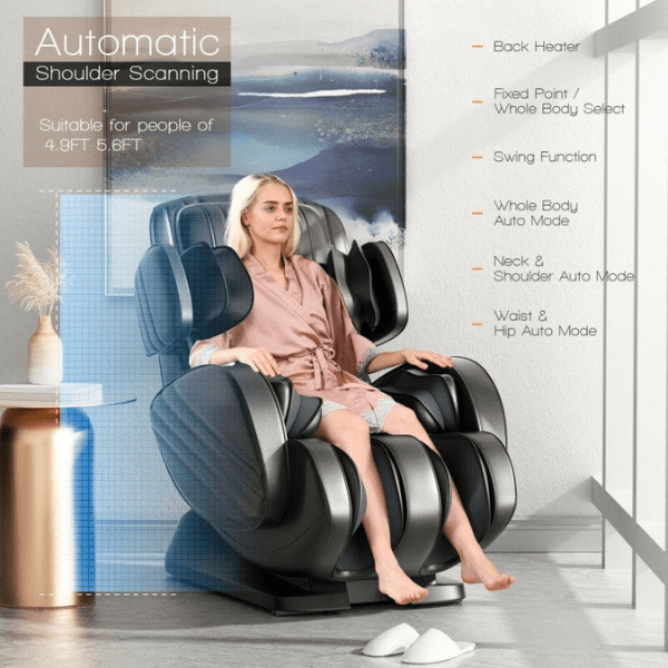 The Costway 3D Massage Chair Recliner with SL Track and Zero Gravity has automatic shoulder scanning.