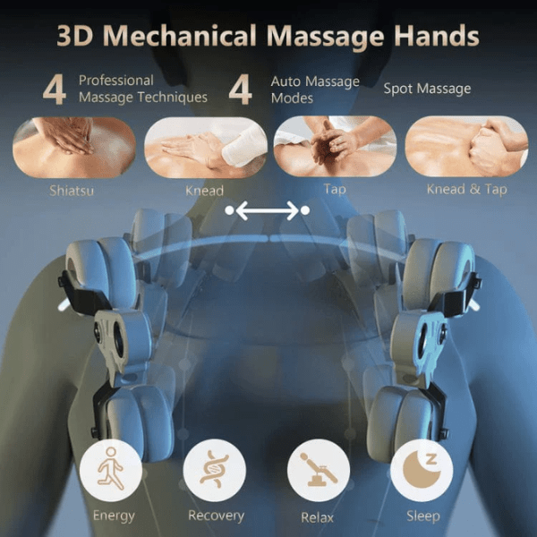 The Costway Massage Chair Costway 3D SL-Track Electric Full Body Zero Gravity Shiatsu Massage Chair has 3D massage hands.