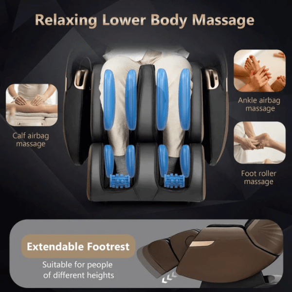 The Costway Massage Chair Costway 3D SL-Track Electric Full Body Zero Gravity Shiatsu Massage Chair offers lower body massage