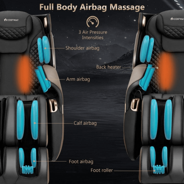 Shiatsu Massage with Heat Massage Chair-Gray | Costway