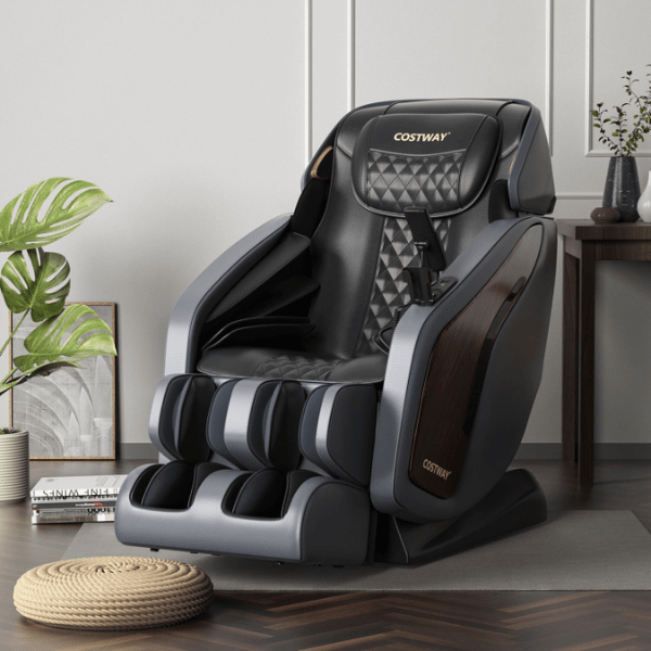 The Costway Massage Chair Costway 3D SL Track Thai Stretch Zero Gravity Full Body Massage Chair has space-saving design.