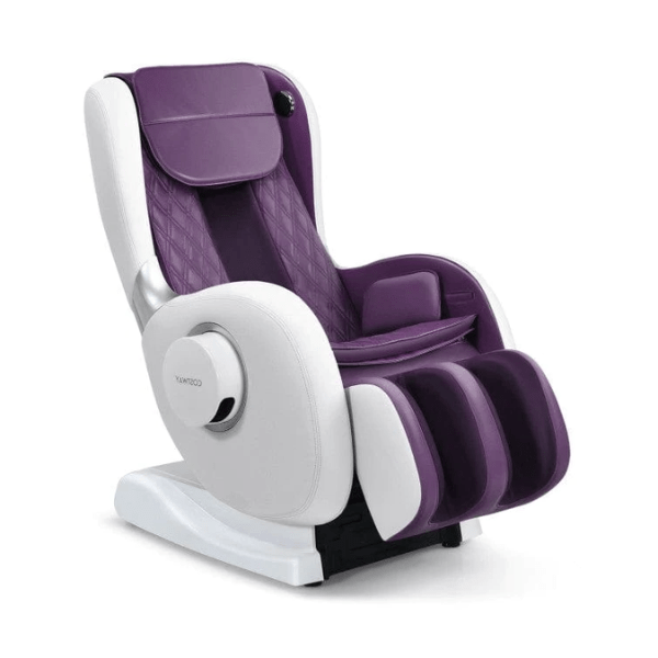 The Costway Full Body Zero Gravity Massage Chair Recliner with SL Track Heat has patented air massage in purple. 