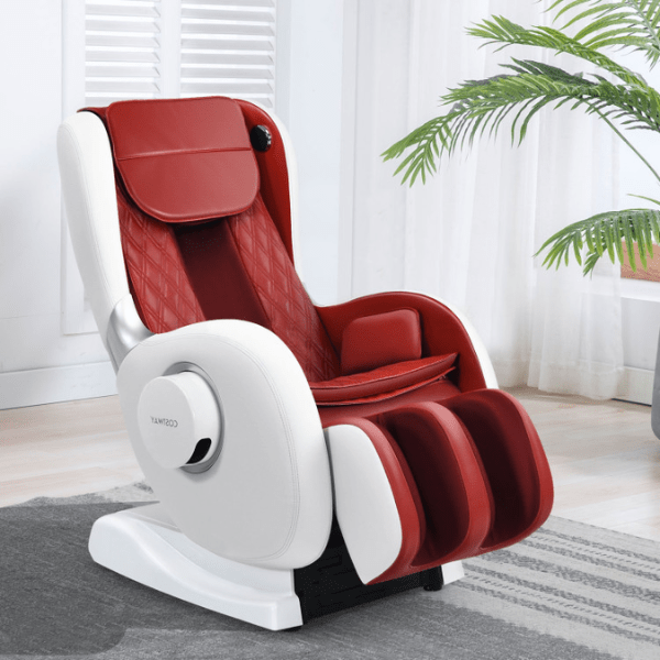 The Costway Full Body Zero Gravity Massage Chair Recliner with SL Track Heat has patented air massage in red. 