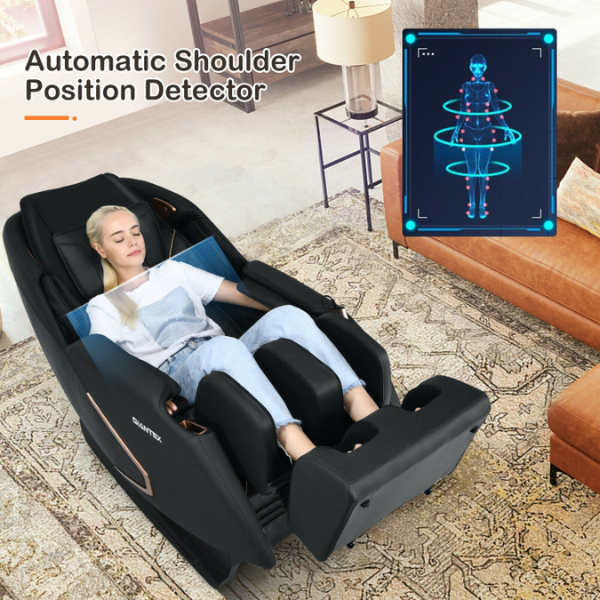 The Costway Massage Chair Costway Full Body Zero Gravity Massage Chair has automatic shoulder position detection. 