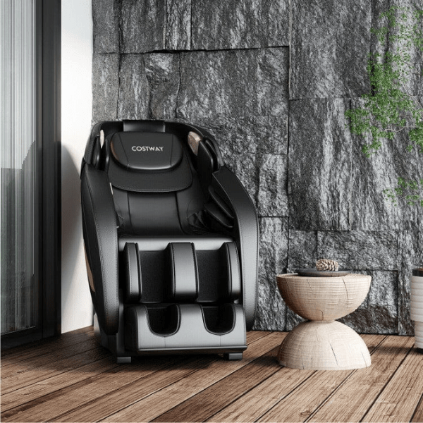 The Costway Massage Chair Costway Full Body Zero Gravity Shiatsu Massage Chair with SL Track Heat comes in black.