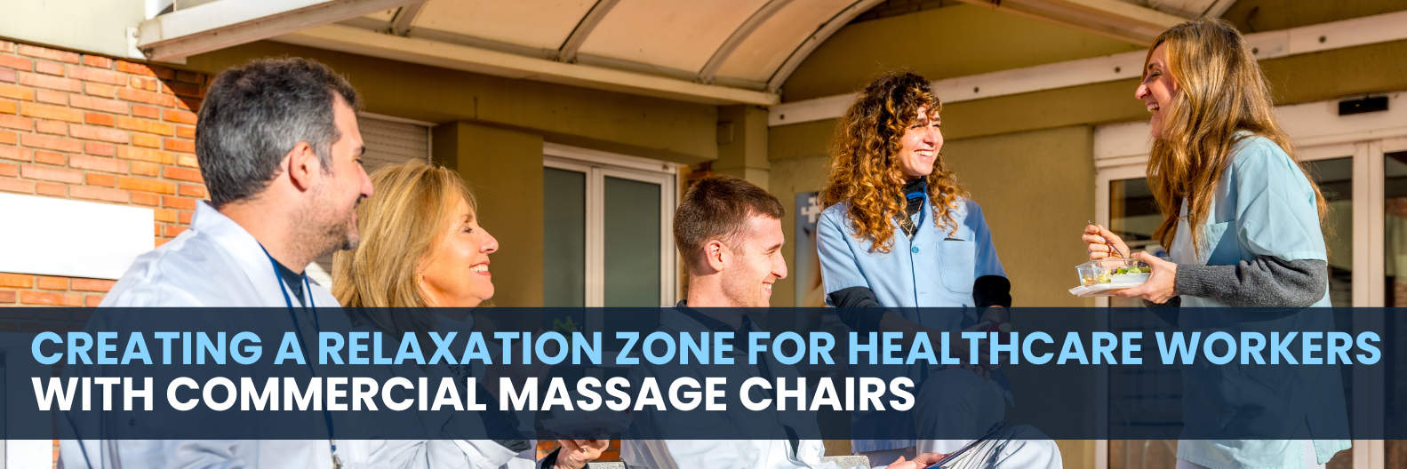 Enhance workplace wellness by setting up a relaxation zone with commercial massage chairs, offering healthcare staff a chance to unwind and recover.