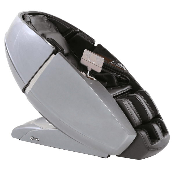 Daiwa Supreme Hybrid grey deep tissue massage chair featuring dual track system and advanced therapeutic massage technology