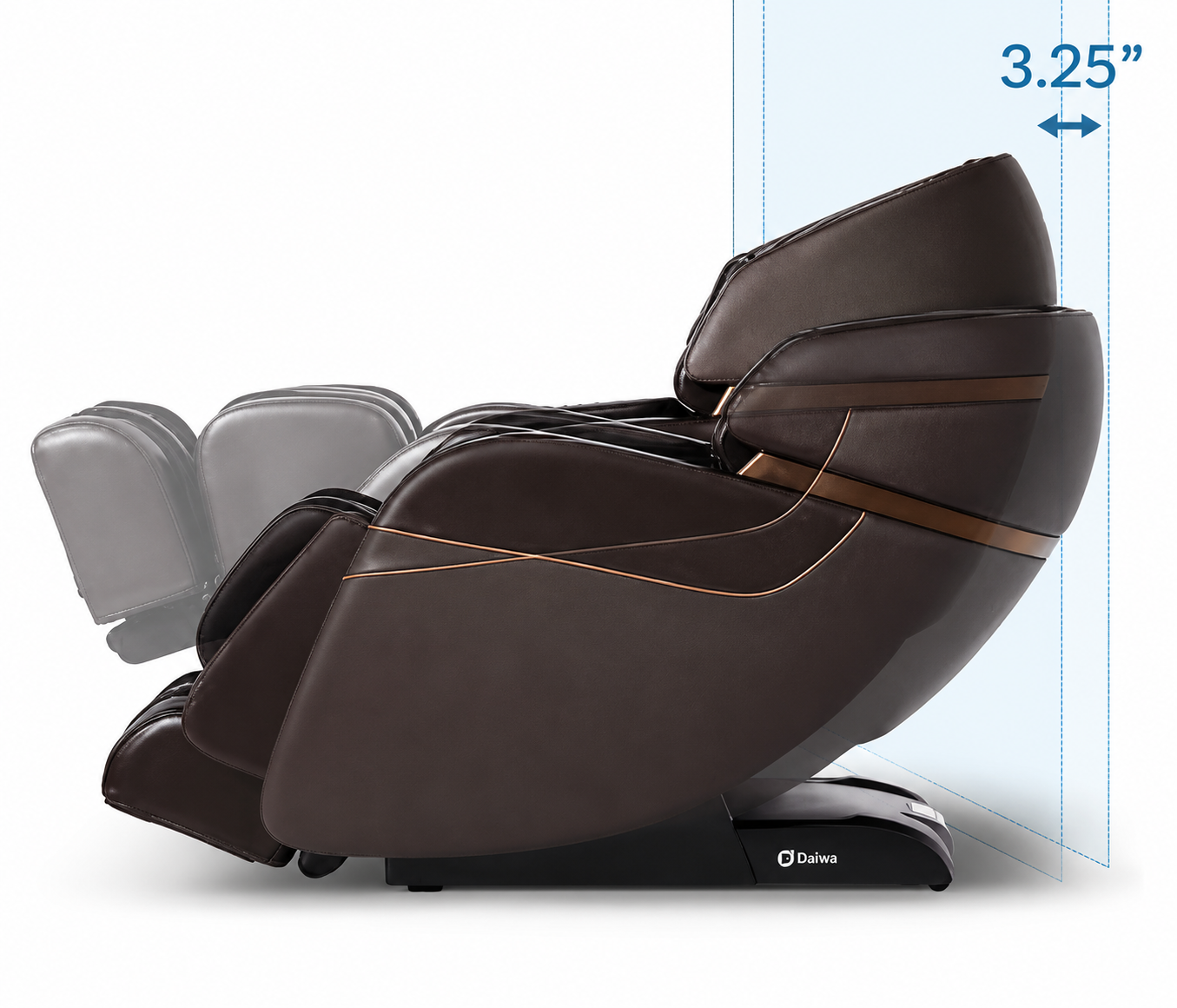 Daiwa Legacy 4 space-saving wall hugger design requiring minimal clearance from the wall.