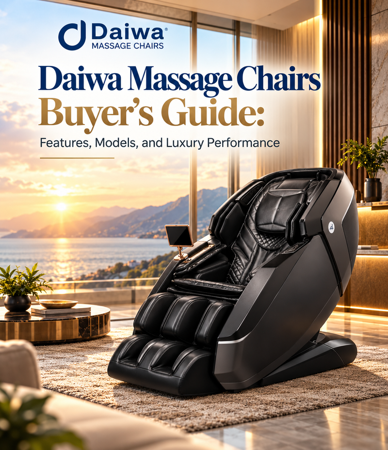 Learn about Daiwa massage chairs and compare luxury models, innovative massage technology, premium comfort features, and overall value.
