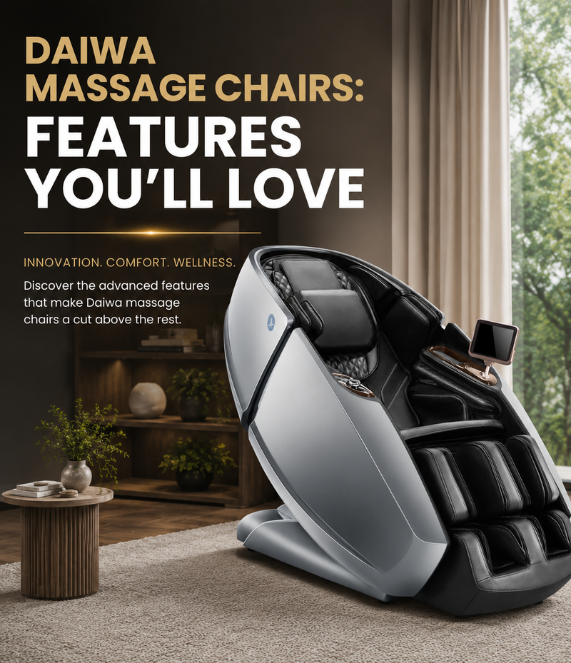 DAIWA massage chair in a room with a modern interior design.
